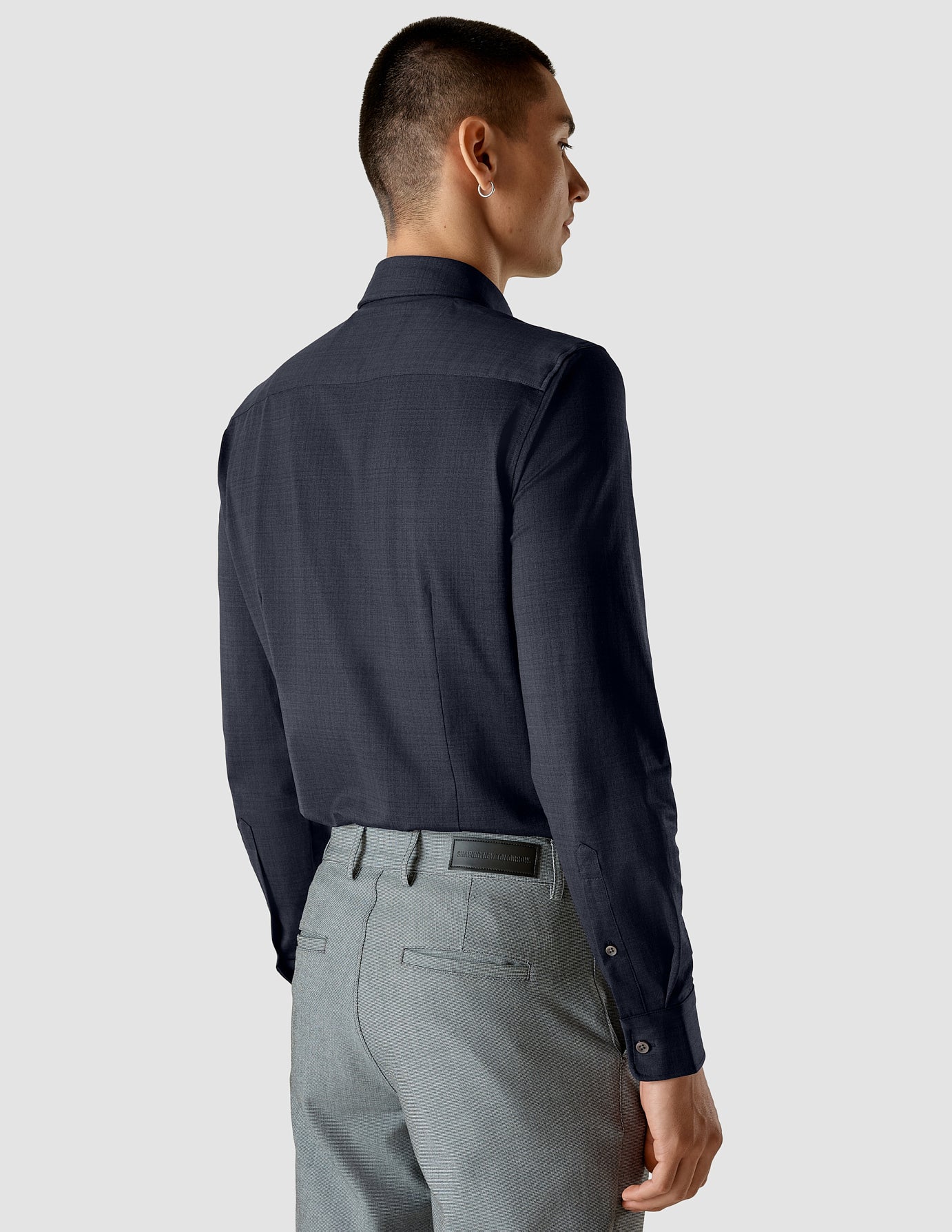 Classic Hemd Dark Navy Melange Regular